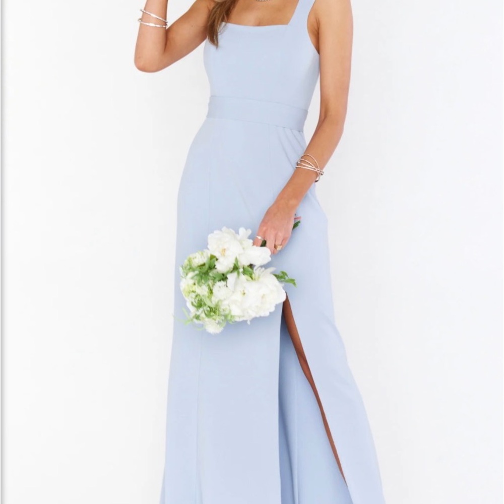 Paris Gown - Show Me Your MuMu - Steel Blue Stretch Bridesmaid Dress